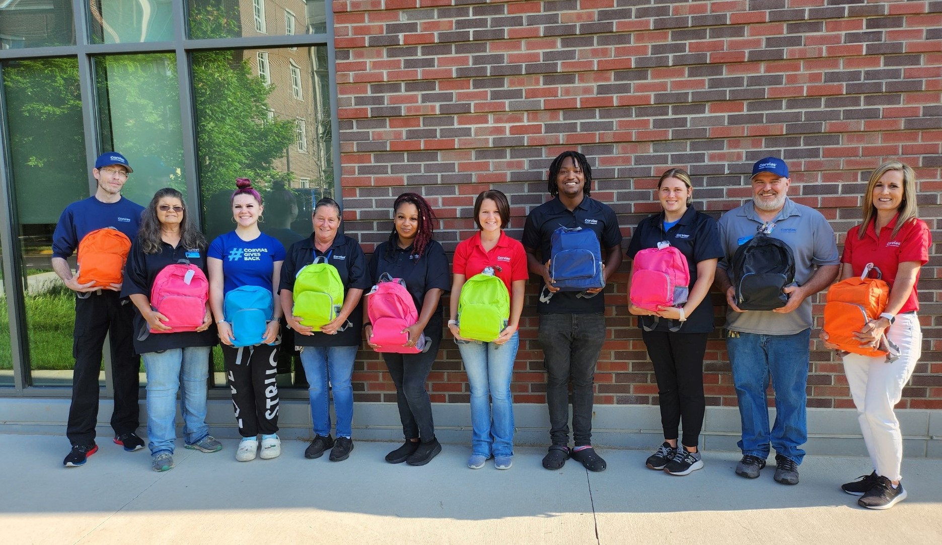 The Corvias team at Purdue University delivered backpacks stuffed with school supplies to a local elementary school.