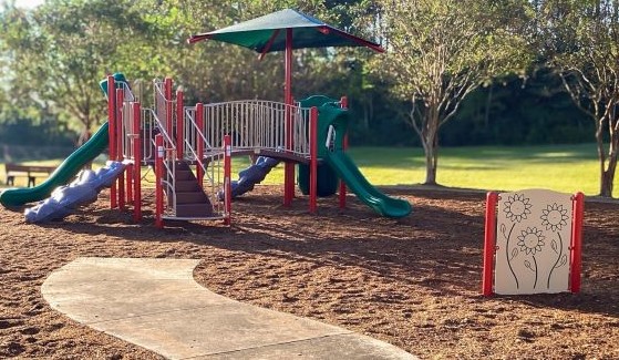 Modernized playgrounds in Fort Johnson military housing communities boast features like slides, climbing walls and jungle gyms.