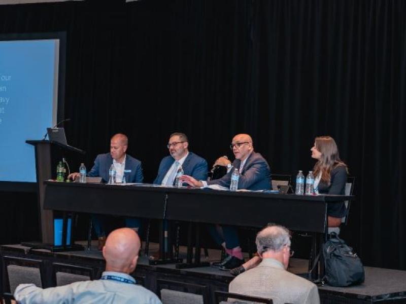 The wellness-focused session at this year’s ADC event included (left to right): Pete Sims, DOD managing director at Corvias; Rob Bellmar, Vitacorps president; Mr. Mark Colón, Deputy Assistant Secretary of Defense for Housing; and Elizabeth Miles, VP of Residential at the International WELL Building Institute (IWBI).